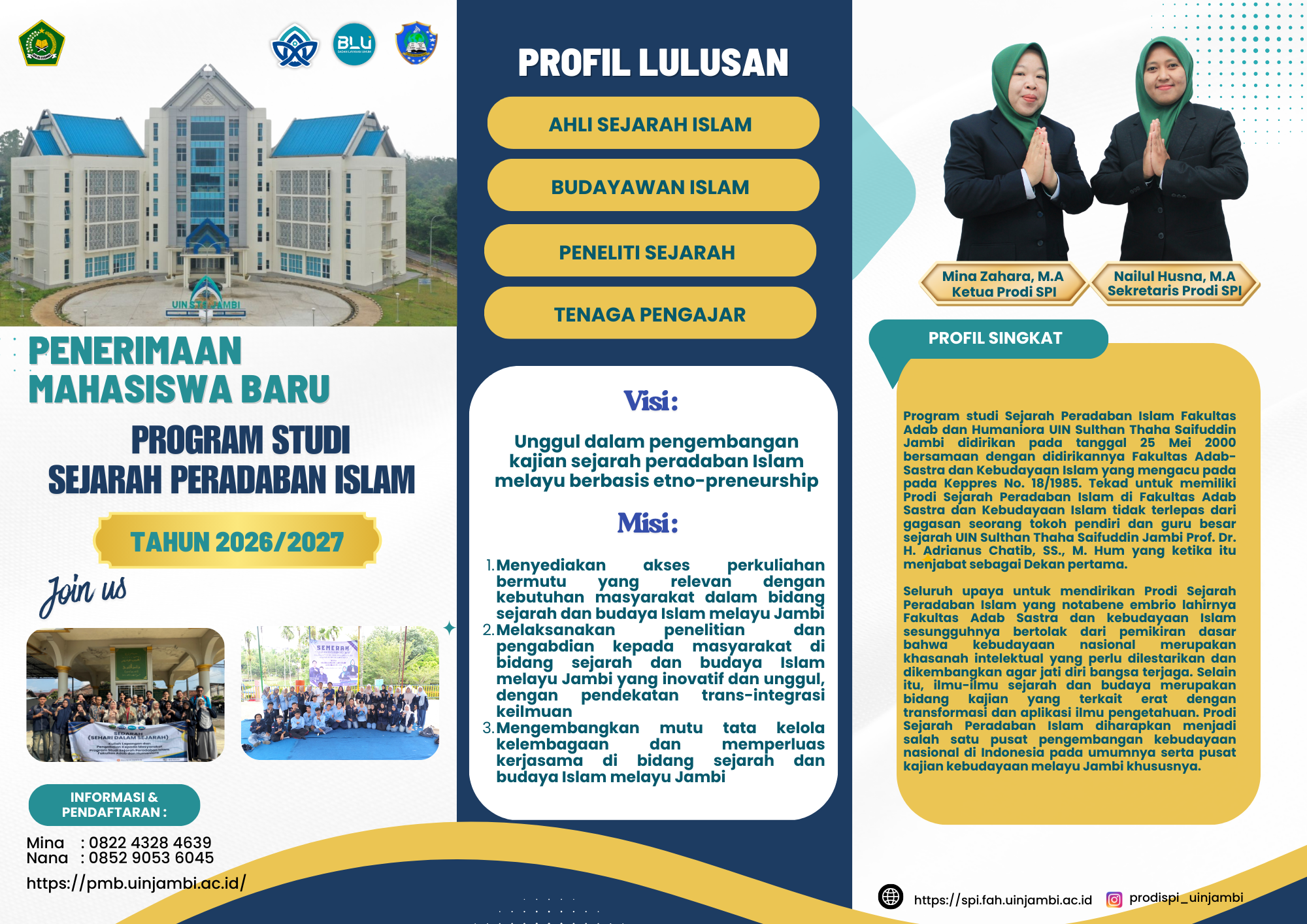 PENERIMAAN MAHASISWA BARU PRODI SEJARAH PERADABAN ISLAM 2025/2026